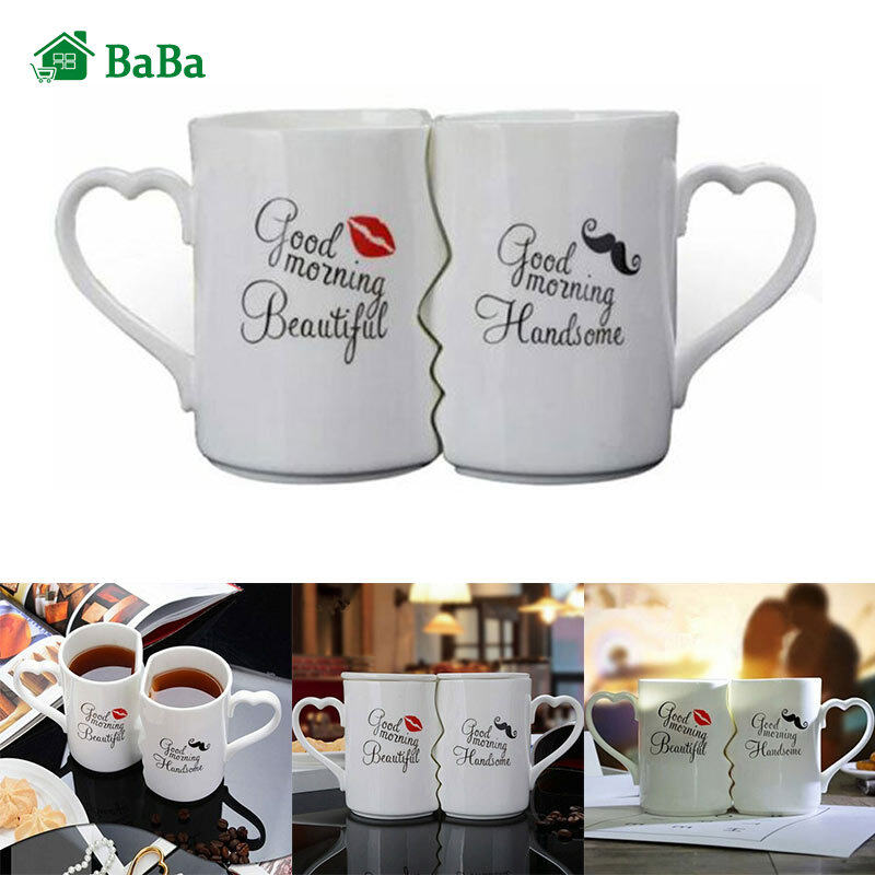 Gambar BaBa 2Pcs Set Couples Cup Ceramic Kiss Mug Valentine s Day Wedding Christmas Gifts Accessories Ceramic Kiss Mug Cute 2Pcs Set Couples Valentine s Day Wedding Christmas Gifts Cup Mug
