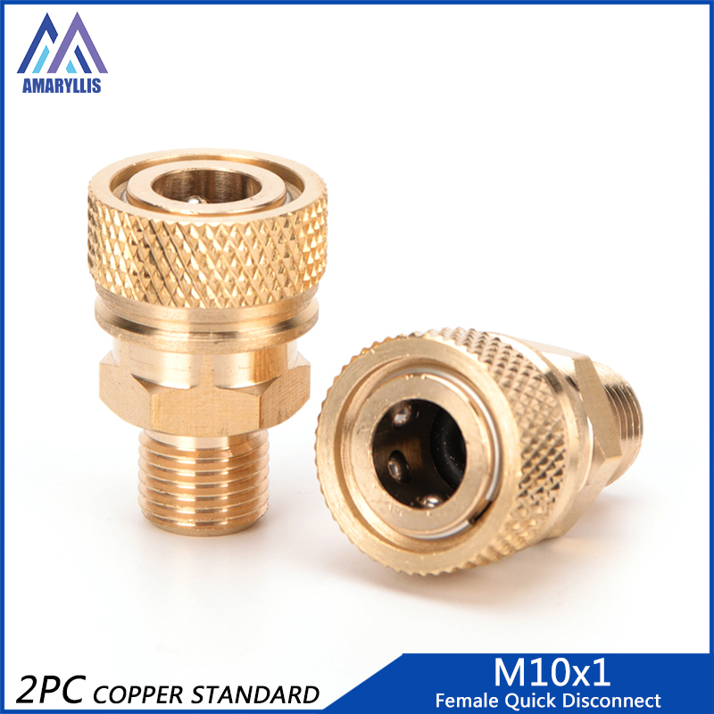 Pcp Air Pump bơm khí nén m10x1 nữ đầu đực ngắt kết nối nhanh chóng tự làm công cụ Coupler Ổ cắm 8mm Đồng phụ kiện 2 cái/bộ