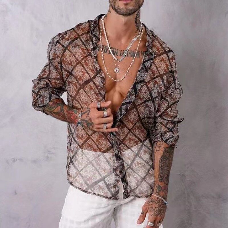 transparent shirt for men