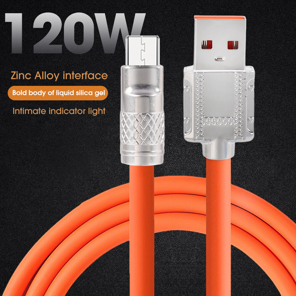120w 6a máy bay siêu nhanh phí chất lỏng cáp silicon loại c sạc dữ liệu dây cáp cho xiaomi huawei samsung kẽm usb dbold cáp dữ liệu 1/1.5/2m