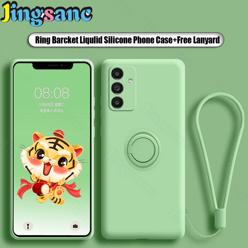 Jingsanc Ốp Giá đỡ nhẫn cho Samsung Galaxy A16/A16 5g Silicone lỏng sang trọng chống sốc ngón tay mề