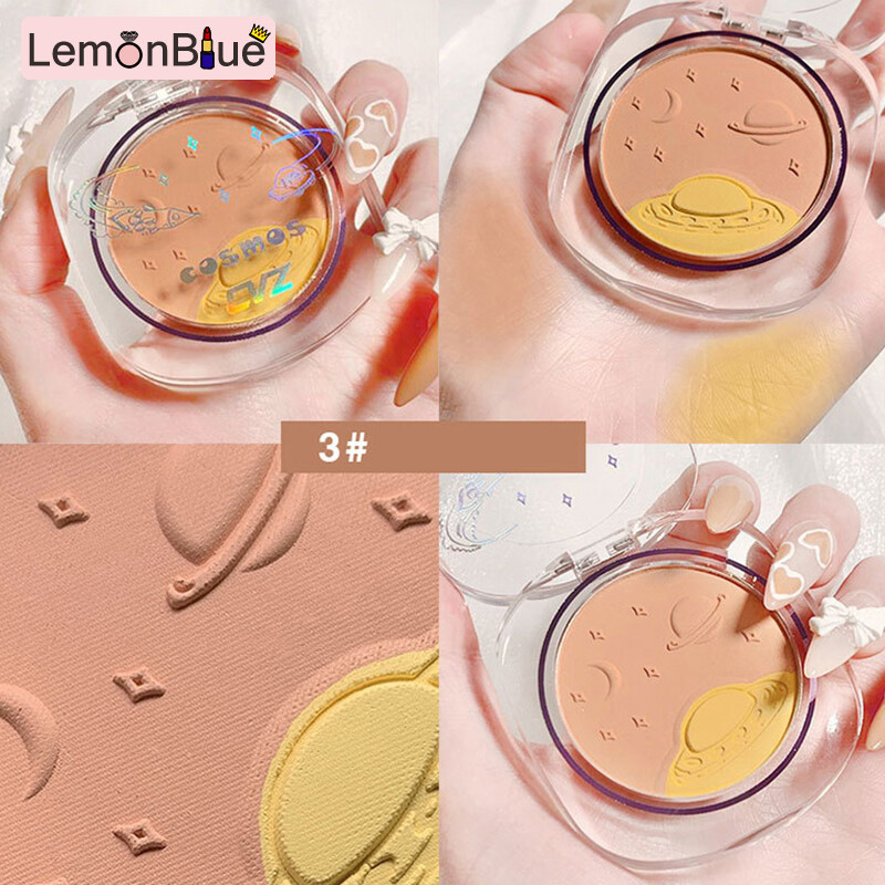 Gambar LemonBlue 3 Colors Eyeshadow Palette Highlight Shimmering Naturally Long Lasting No Smudging Eye Shadow