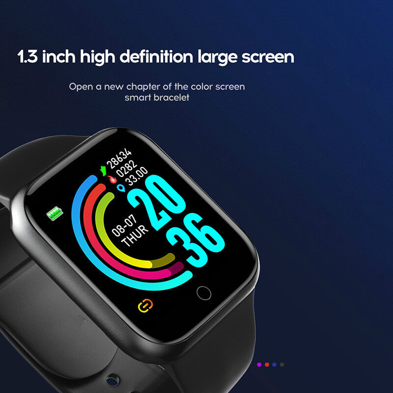 Free Strap 100% Original Y68 Đồng Hồ Thông Minh Bluetooth Không Thấm Nước Tập Thể Dục Huyết Áp Tracker Máy Theo Dõi Nhịp Tim D20 Smartwatch Đối Với Apple IOS Android 7