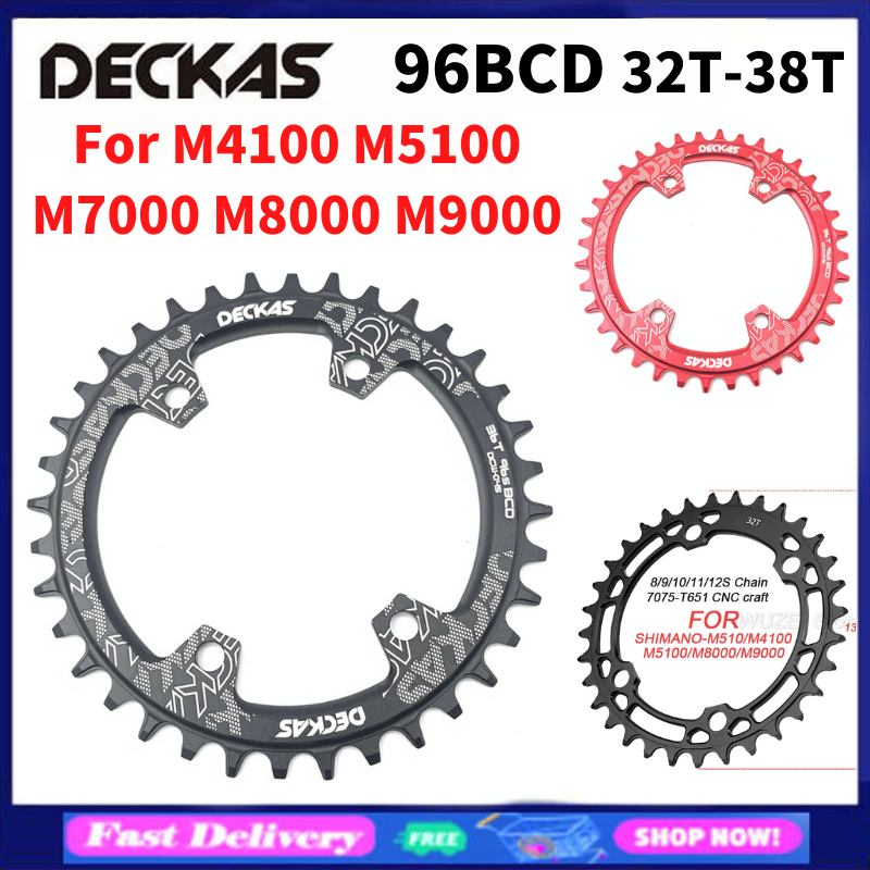 Deckas dây xích 96bcd hình bầu dục bộ răng đĩa răng cho xe đạp leo núi bcd 96 32t 34t 36t 38t cho xe đạp leo núi m6000 m7000 m8000