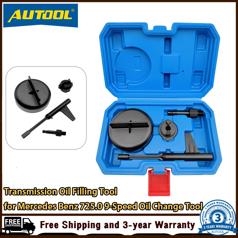 Autool dụng cụ nạp dầu truyền động cho mercedes benz 725.0 bộ chuyển đổi dụng cụ thay dầu 9 tốc độ, dụng cụ nạp dầu truyền động kim loại