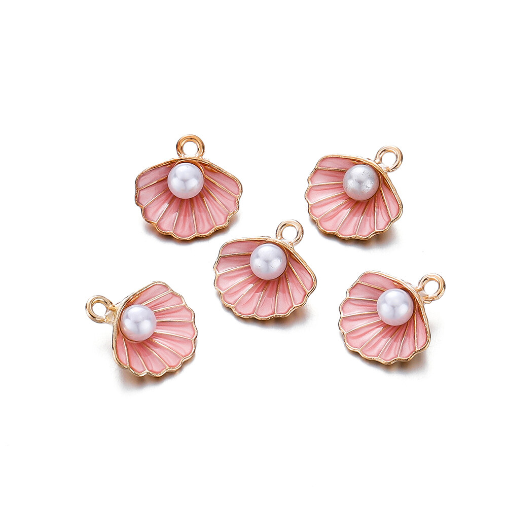 St.kunkka 10 chiếc/Túi Mặt dây chuyền vỏ vỏ ngọc trai mặt dây chuyền hợp kim sơn mài cho trang sức làm Vòng Cổ Vòng tay tự làm