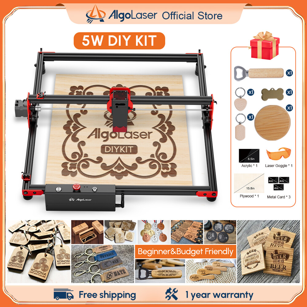 Budget friendly Algolaser DIY Kit 5W Laser Cutter Portable Laser Engraving Machine Laser Engraver Cutter DIY Logo Marker Printer ราคา 11,865 บาท*ส่งฟรี