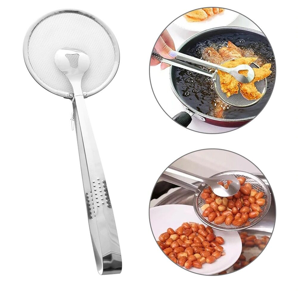 Multifunctional Filters Spoon With Clip Food Kitchen Oil-Frying Colander Filter
