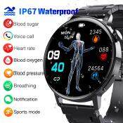 F67S Smartwatch: Blood Glucose, Heart Rate, Bluetooth, Waterproof, Men/Women