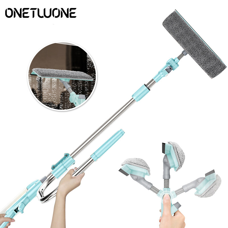 Onetowne Window cleaner Glass Cleaning Tool Glass Cleaner Window Squeegee Microfiber Extendable Window Scrubber Telescopic Handle Glass Sponge ราคา 501 บาท*ส่งฟรี
