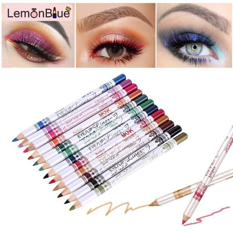 Gambar LemonBlue 12 Pcs Set Mixed Colors Make Up Eyeliner Pencil Waterproof Eye Liner Beauty Pen Cosmetics Eyes Makeup Tools