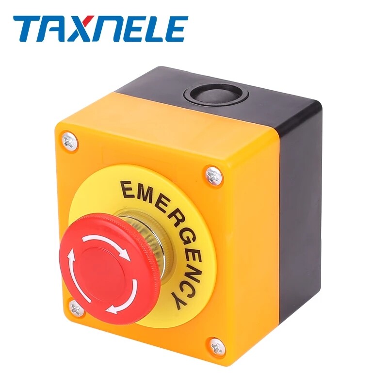 Nút dừng khẩn cấp hình nấm lay37-11zs công tắc nút nhấn dấu hiệu màu đỏ vỏ nhựa dpst ac 660v 10a no + nc
