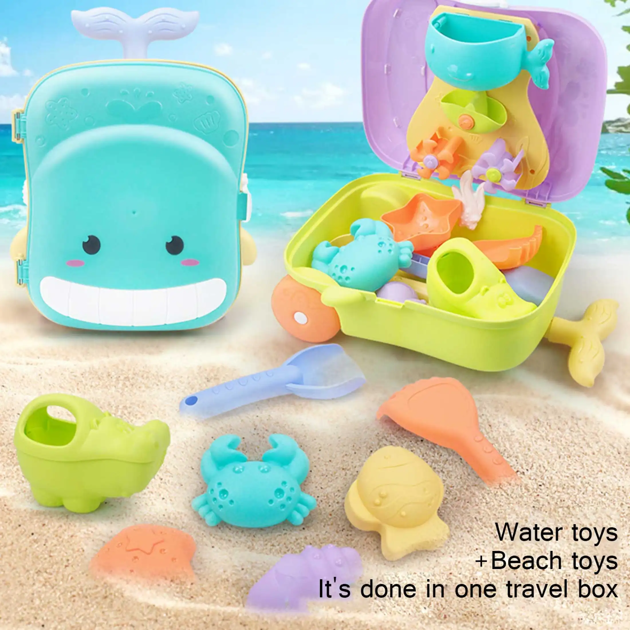 Beach Play Sand Water Game Trolley Case 