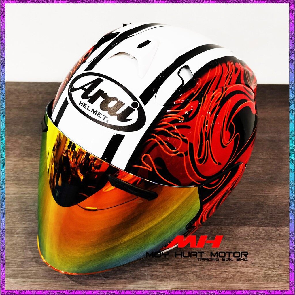 Riptide Arai Helmet Pink HELMET MHR OF518 RIPTIDE PINK SILVER BLUE