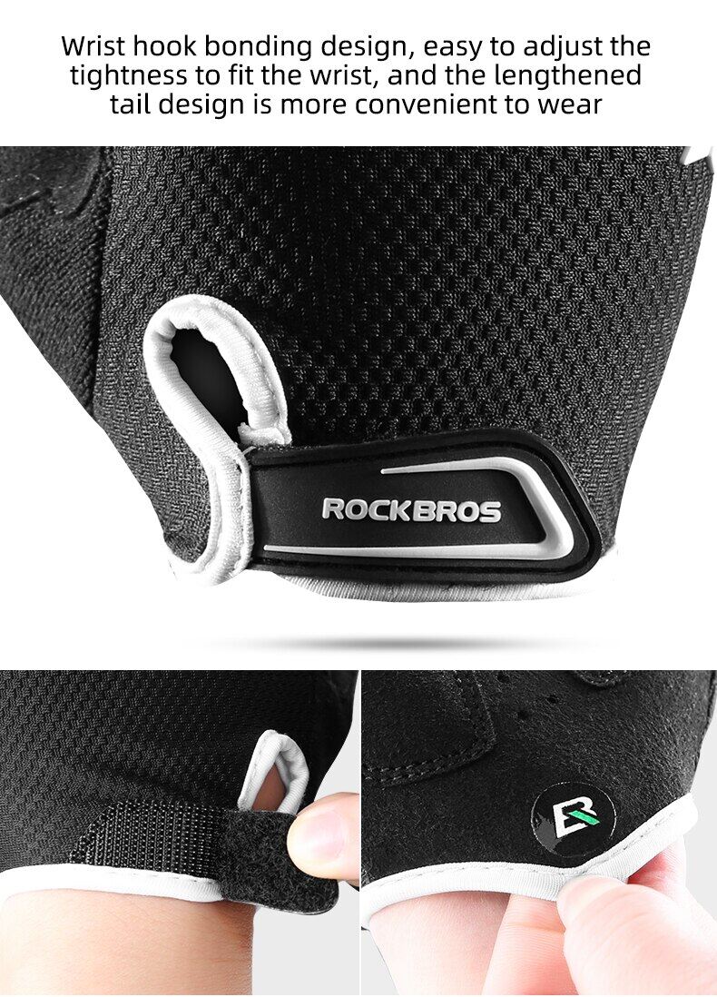 Gants Vélo Demi-doigts Enfants Rockbros - Noir - Taille Enfant - Neuf Avec étiquettes