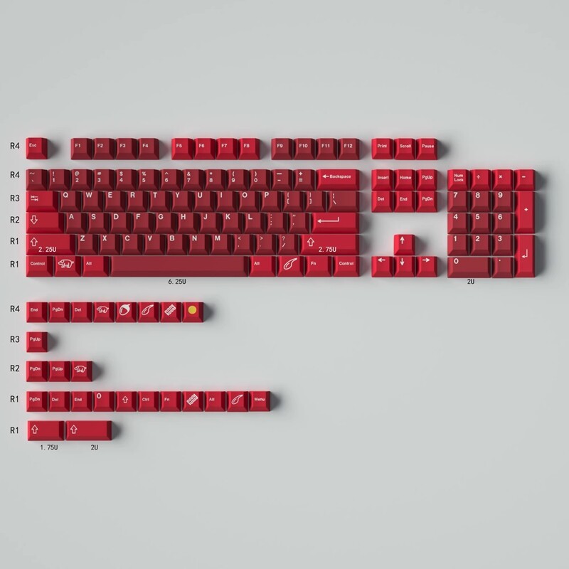 【Key cap chỉ】jamon Bàn phím nút phím 129 Phím Cherry hồ sơ PBT năm mặt thăng hoa cho công tắc Cherry MX tự làm tùy chỉnh Bàn Phím Cơ RK ikb keychron/RK61/gk61/Anne Pro 2