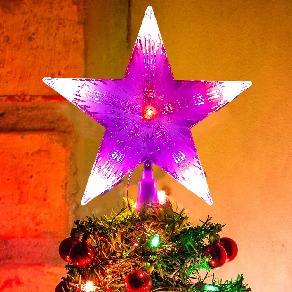 Ornativity Glitter Star Tree Topper - Christmas Small Tabletop Mini Desk Top Decorative Holiday Bethlehem Star Xmas Ornament Trees Toppers (Gold) 5