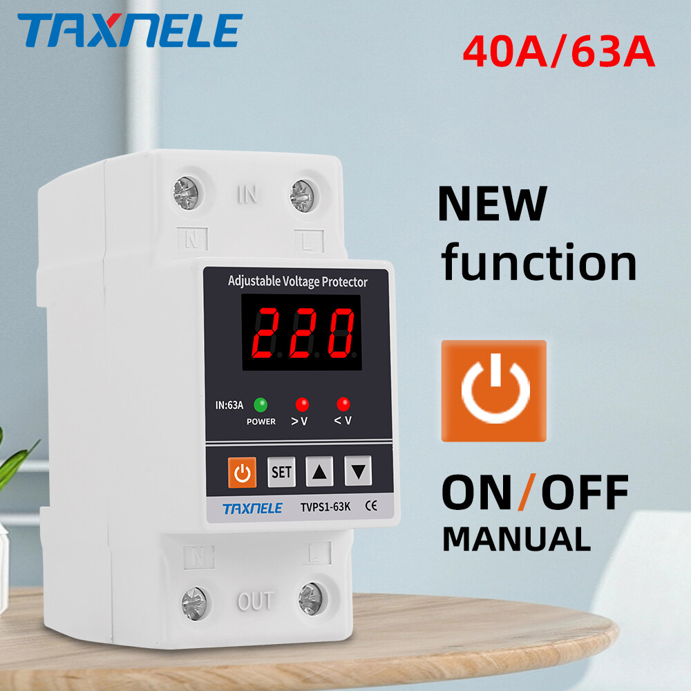 Thiết bị bảo vệ dưới điện áp quá áp có thể điều chỉnh thiết bị bảo vệ chống sét tăng áp 63a 40a rcbo tự động