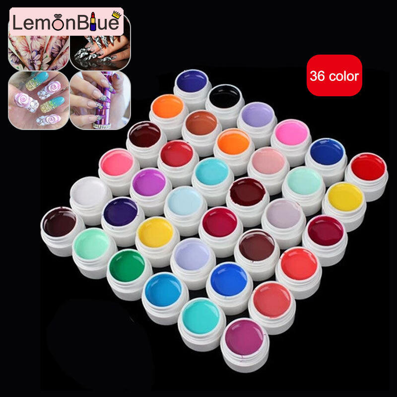 Gambar LemonBlue 36 Colors  Set Nail Painting Gel UV Gel Kit Nail Art Salon Paint Lacquer Set Beauty Tools