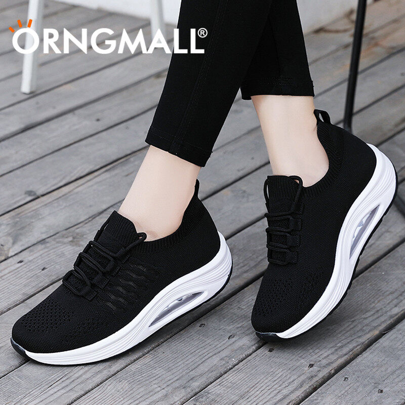 ORNGMALL Air Cushion Sneakers for Women Fashion Sports Shoes Comfortable Women Sneakers Platforms Casual Shoes High Quality Breathable 5CM Height Increase Shoes for Everyday All-match Street ราคา 1,220 บาท*ส่งฟรี
