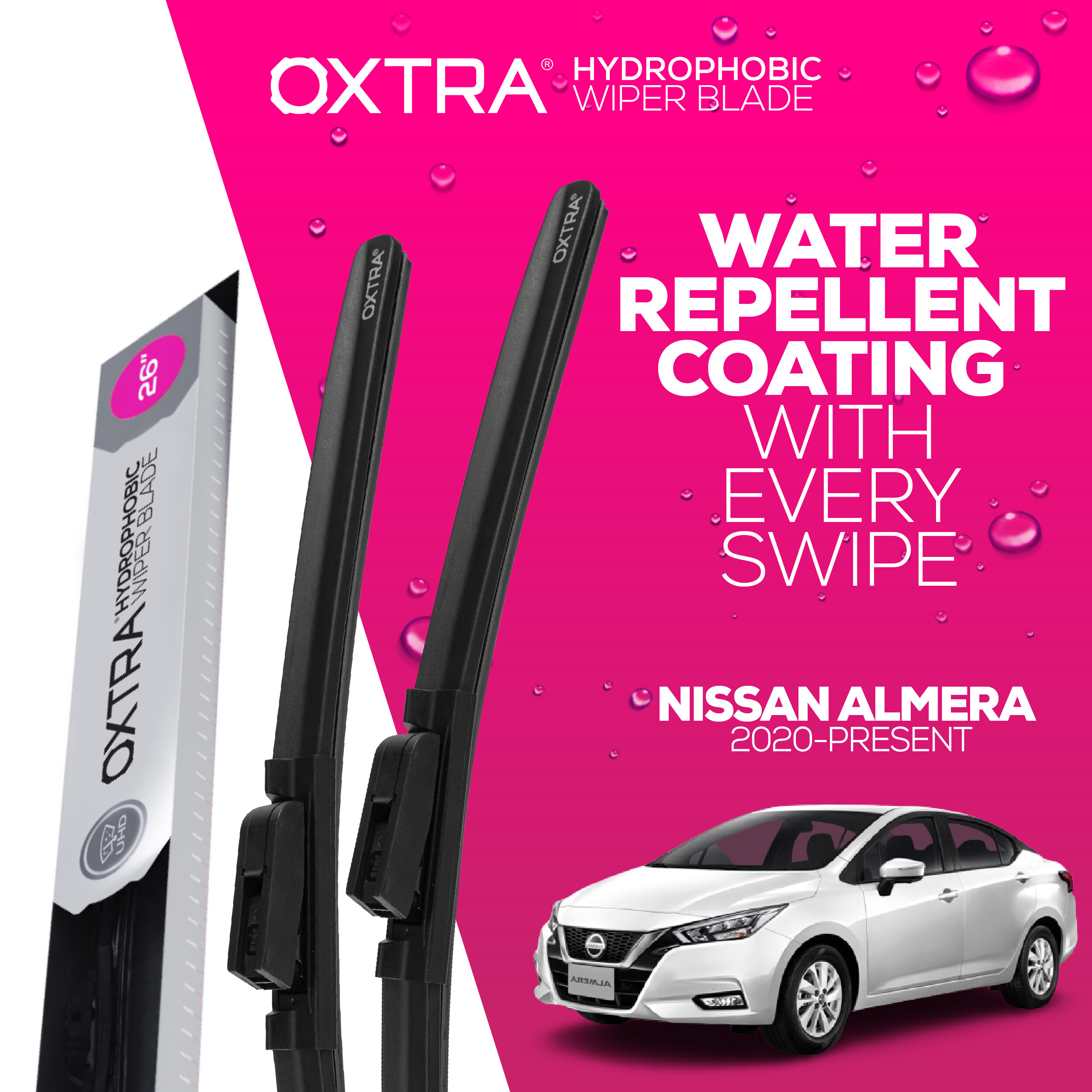 ที่ปัดน้ำฝน Trapo Hydrophobics Nissan Almera (2020-Present) ราคา 950 บาท*ส่งฟรี