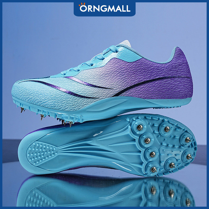 ORNGMALL Men Women Track Field Events Cleats Sprint Shoes Athlete Short Spikes Running Sneakers Training Racing Sport Shoes Size 35-45 ราคา 759 บาท*ส่งฟรี