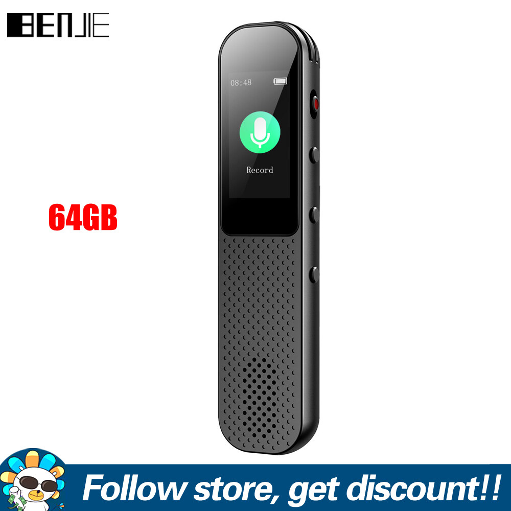 Benjie K9 Máy ghi âm mini Với Loa 32GB 64GB HIFI MP3 Máy Nghe Nhạc Giảm Tiếng Ồn Công Cụ Ghi Âm 512K