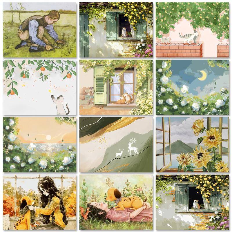 Tranh Vẽ Tự Làm Khung RUOPOTY Tranh Bầu Trời Đầy Sao Van Gogh Theo Số Tranh Acrylic Nghệ Thuật Treo Tường Phong Cảnh Cho Nghệ Thuật Trang Trí Nhà Cửa