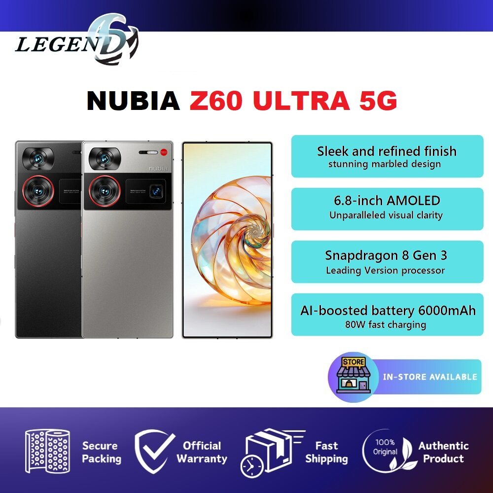 Nubia Z60 Ultra 5G (16GB RAM+512GB ROM) Original Smartphone ZTE Nubia Malaysia Warranty