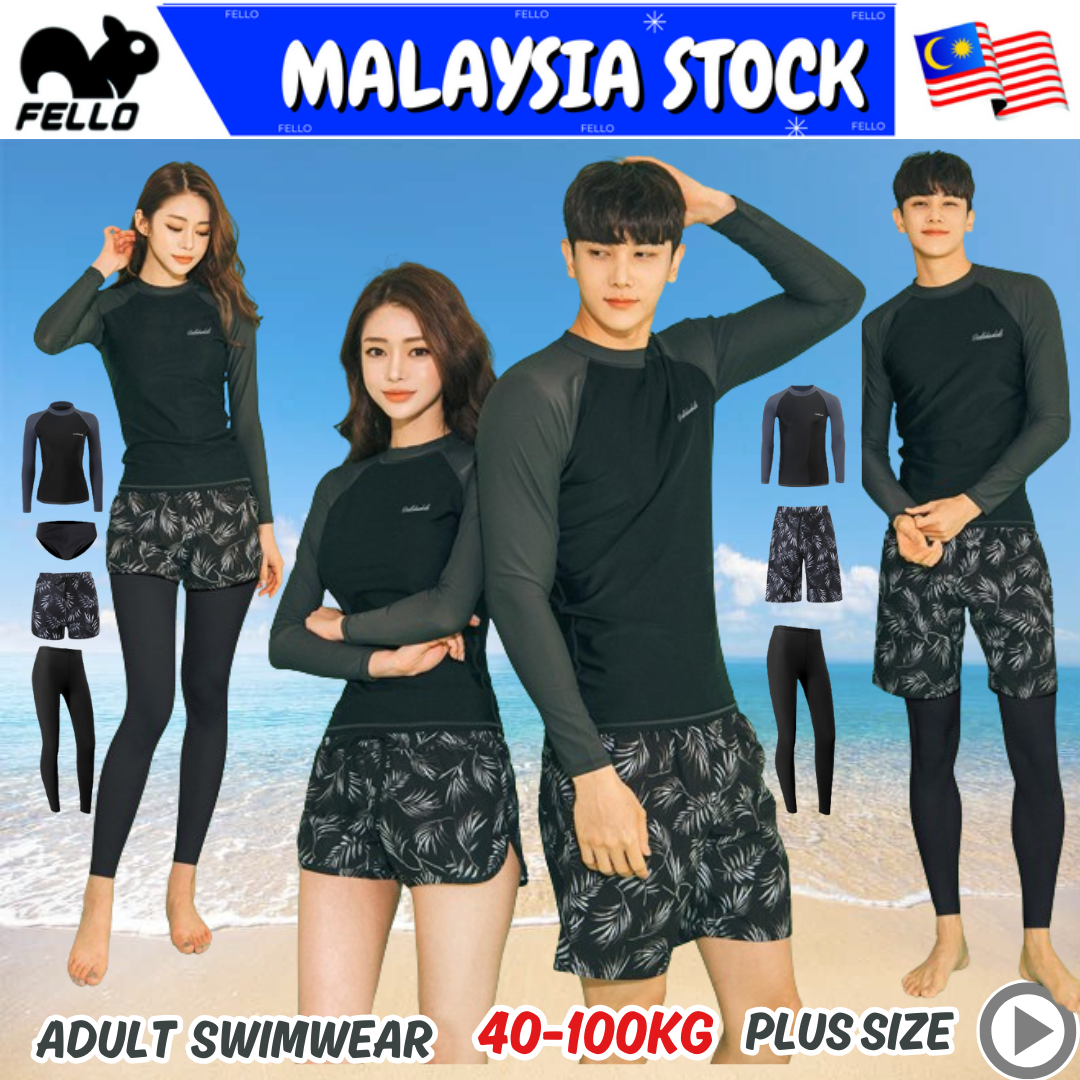 🇲🇾STOK KL (SET) Rearguards Men Women Swimsuit Swimming Couple UV Protect Swimwear Beach Surf Snorkeling Baju Berenang Muslim Lelaki Perempuan Panjang男女泳衣