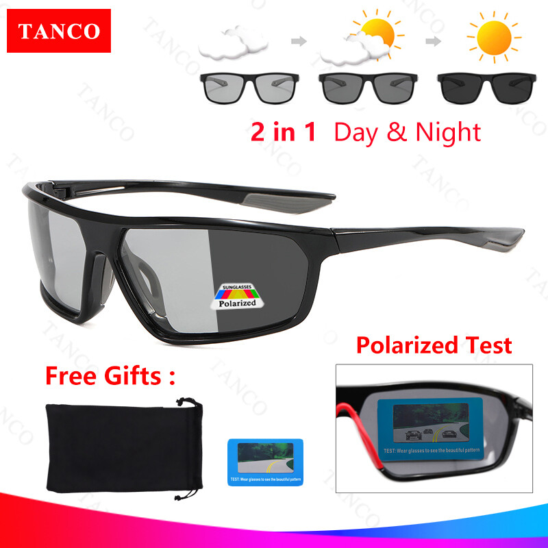 TANCO 2021 Phân cực đổi màu Kính mát cho nam giới và phụ nữ tự động thay đổi màu sắc Kính mắt thể thao UV400 mắt kính HD chống chói lái xe câu cá Kính râm đi xe đạp