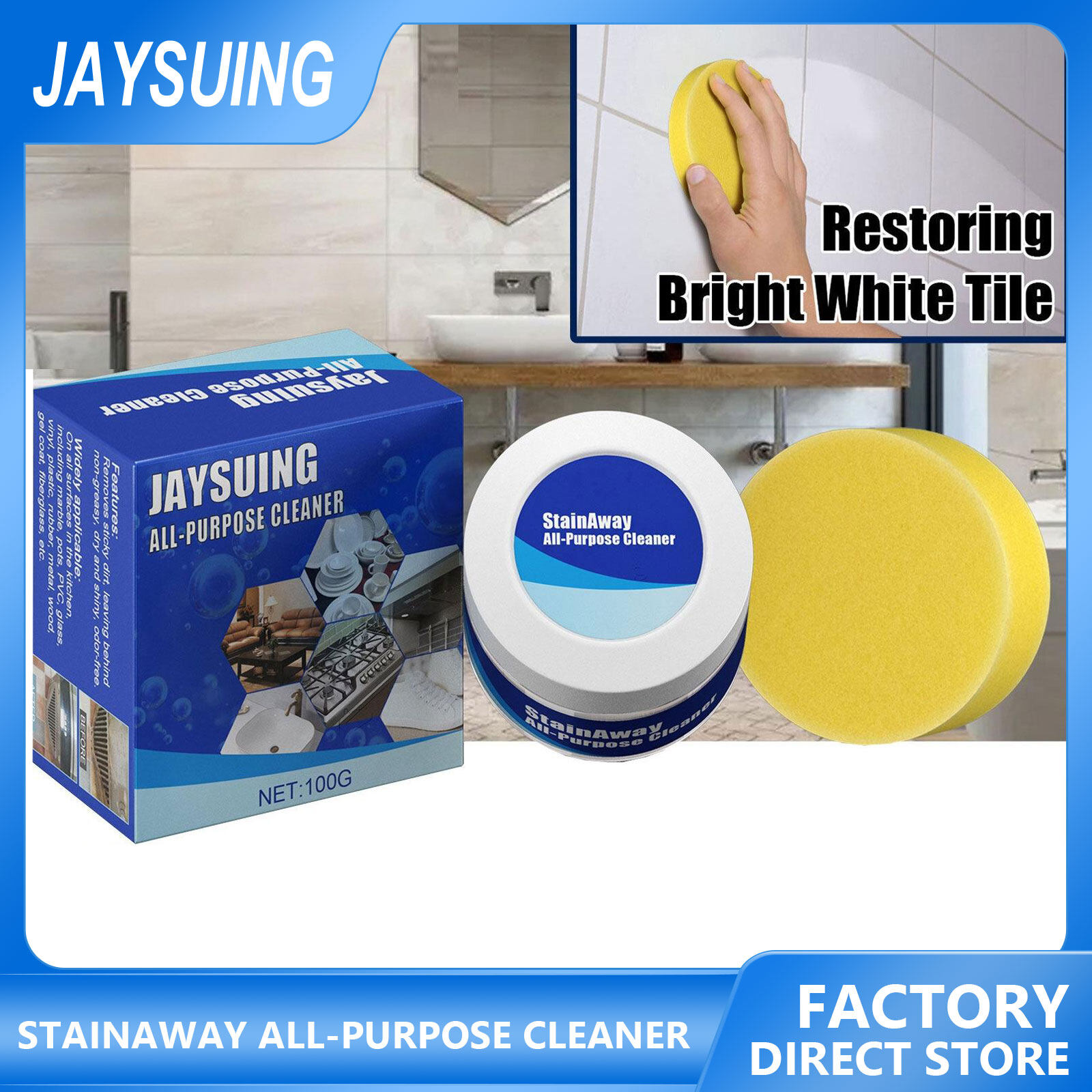 Jaysuing Multipurpose Cleaning Cream All-purpose Cleaner Fit for Kitchen Pot Bottom Cookware Dirt Washing Supplies Multi-Purpose Polish And Cleaner Paste Polishing Cream Stainless Steel Rust Remover Kitchen Cleaning And Stain Removal Paste ราคา 151 บาท*ส่งฟรี