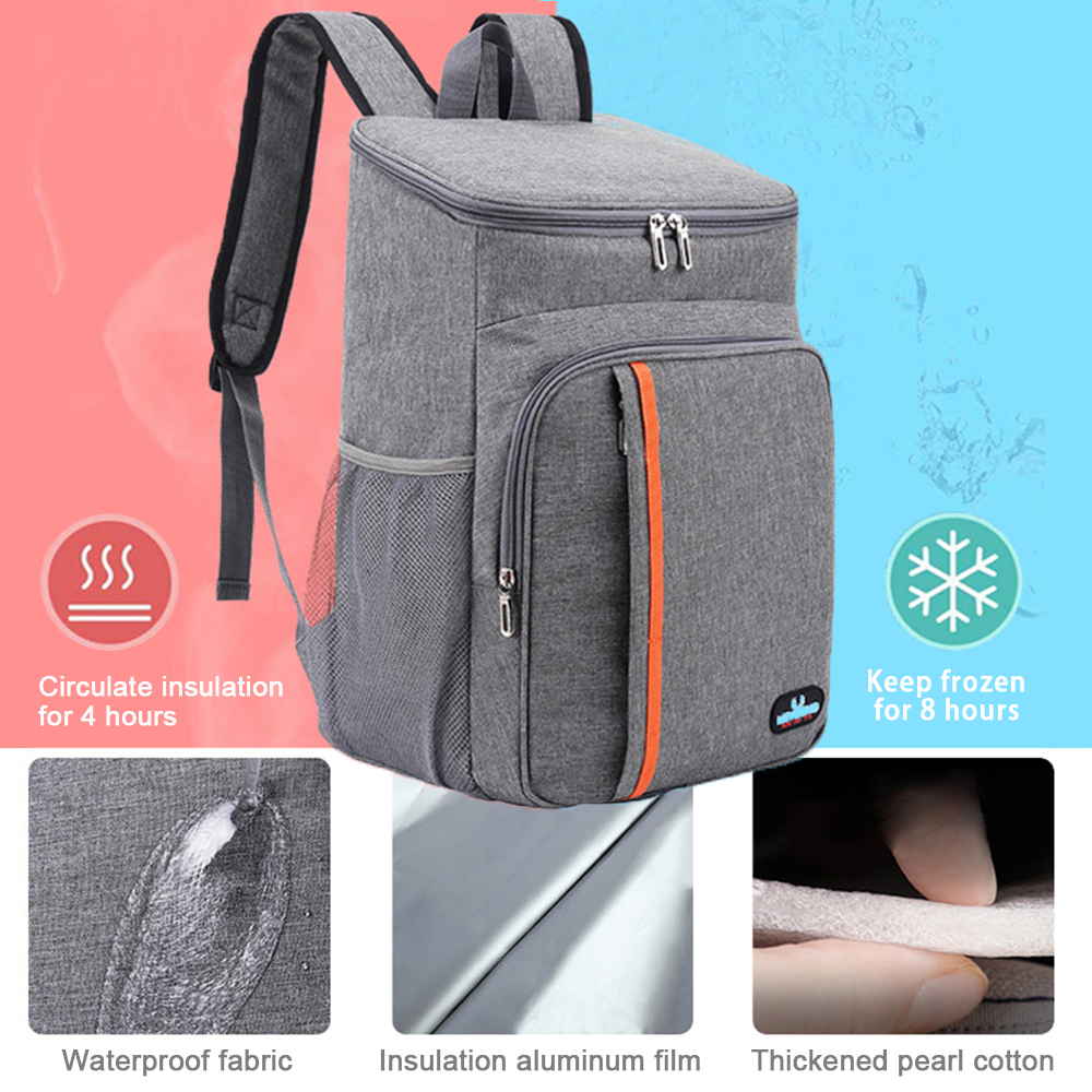 Gambar Sealed Insulated Backpack Lunch Bag 18L 22L Thermal Large capacity Takeaway Bag Can Hold Water Picnic Bag