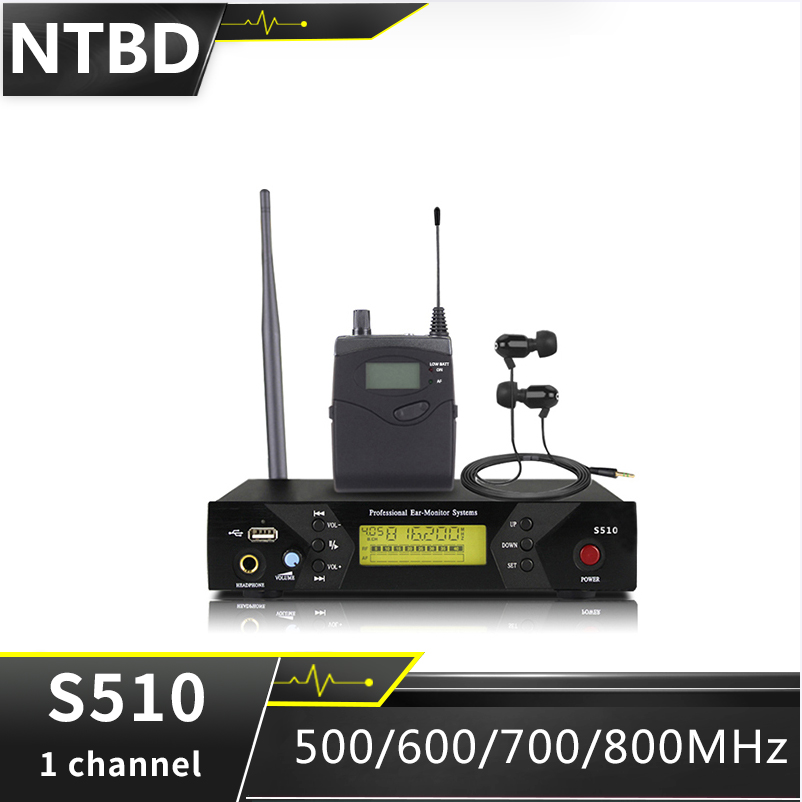 Ntbd hệ thống giám sát tai nghe không dây s510 giám sát chuyên nghiệp máy phát tín hiệu đơn cho năm biểu diễn sân khấu