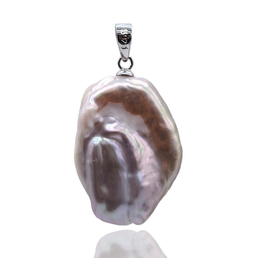 Pearl Pendant Genuine Natural Baroque Pearl Irregular Shape 925 Silver Small Pendant Women's Jewelry