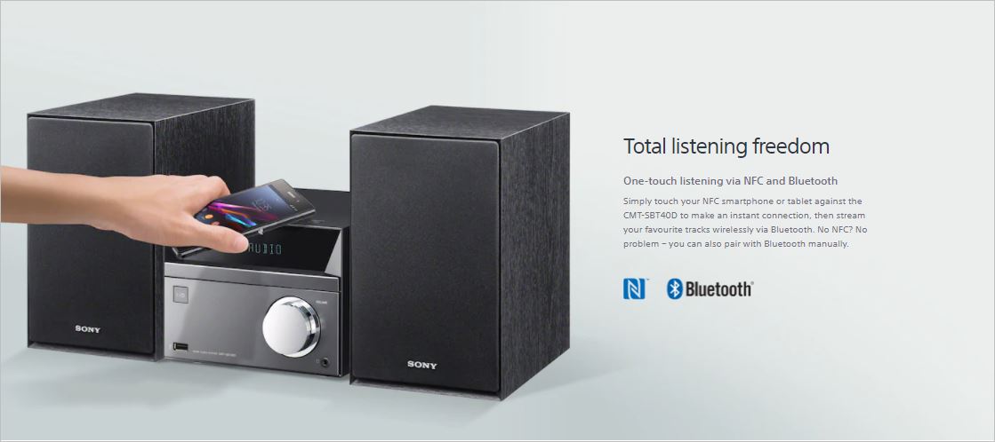 Sony CMT-SBT40D CMTSBT40D SBT40D Hi-Fi System with Bluetooth