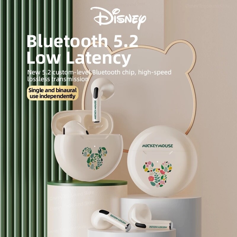  Disney F9 TWS Tai nghe Bluetooth không dây BT5.0 Tai nghe thể thao Khử tiếng ồn Điện thoại Bluetooth không thấm nước Tai nghe có mic Hỗ trợ Gọi video IOS Android Universal 
