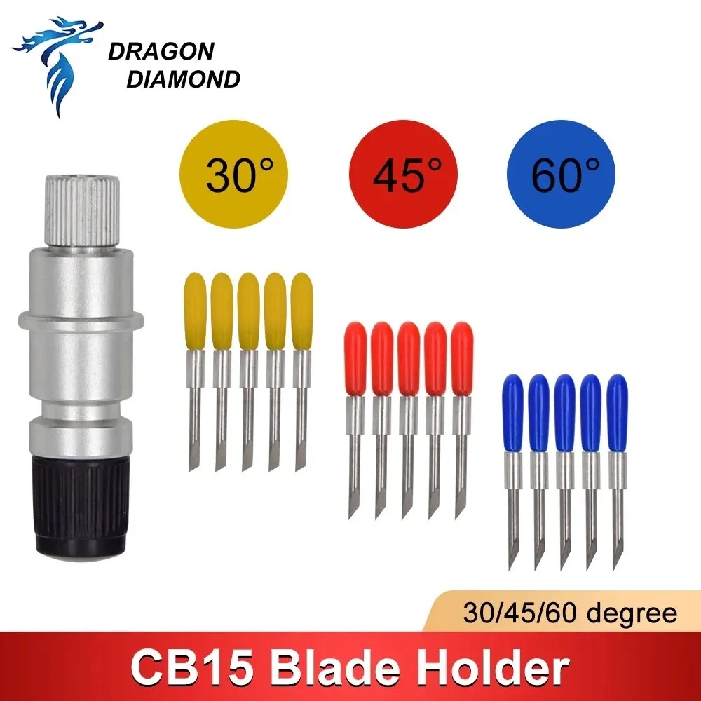 5/10 pcs for graphtec cb15 plotter blades 30 45 60 degree vinyl cutter blade+1 piece cb15 blade holder for cb15u carving machine