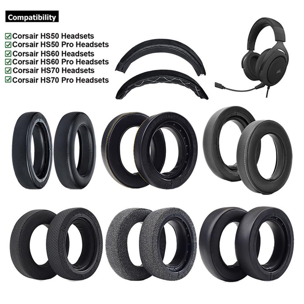 Pair Upgrade Ear Pads For Corsair HS50 HS55 HS60 HS65 HS70 Pro