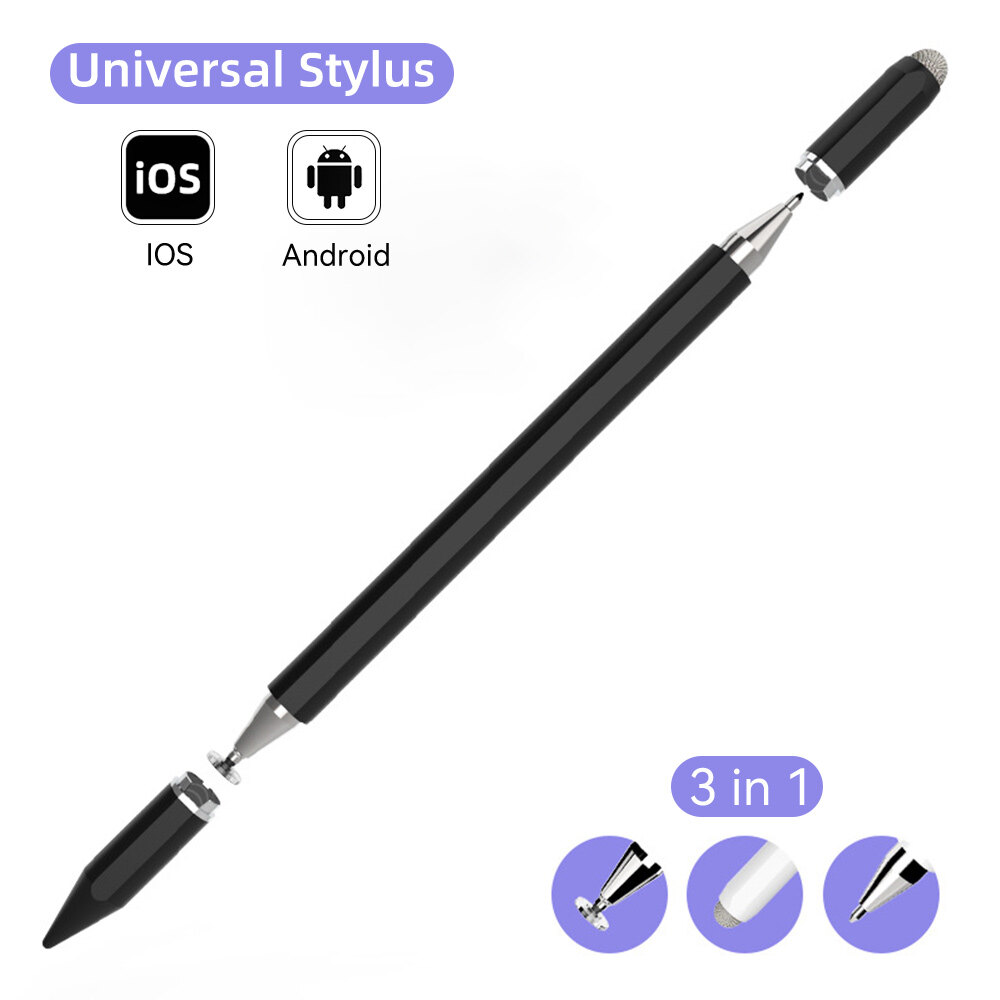 Universal Stylus Pen 3 in 1 Universal Pencil for iPad Samsung No Charging Phone Tablet Screen Touch 