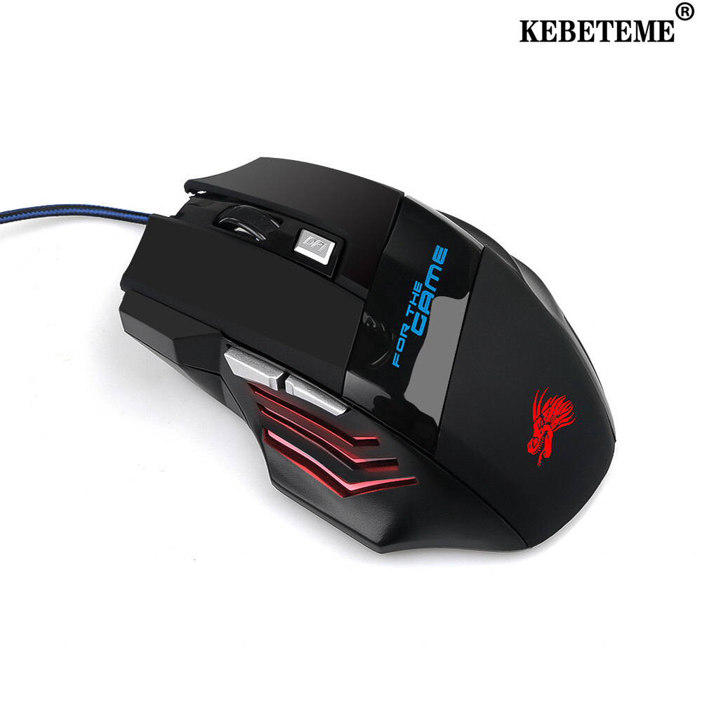Kebeteme chuột chơi game có dây usb chuột chơi game có dây led quang 6/7 nút trò chơi chuột cho pc