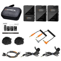 Wireless Lavalier Microphone COMICA BoomX D PRO 2.4G Dual Wireless Mic 24H 48kHz 16bit Safety Denoise Low Latency for Android iOS Camera Vlog/Interview Official Original