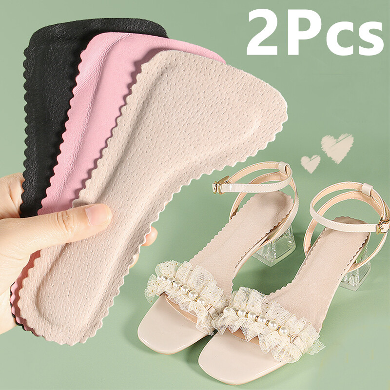 【♡Lovely girls house♡】Soft Breathable Non-slip Insoles for Women Pain Relieve Cushioning Forefoot Sole Inserts Imitation Leather Insole Shoes Cushion