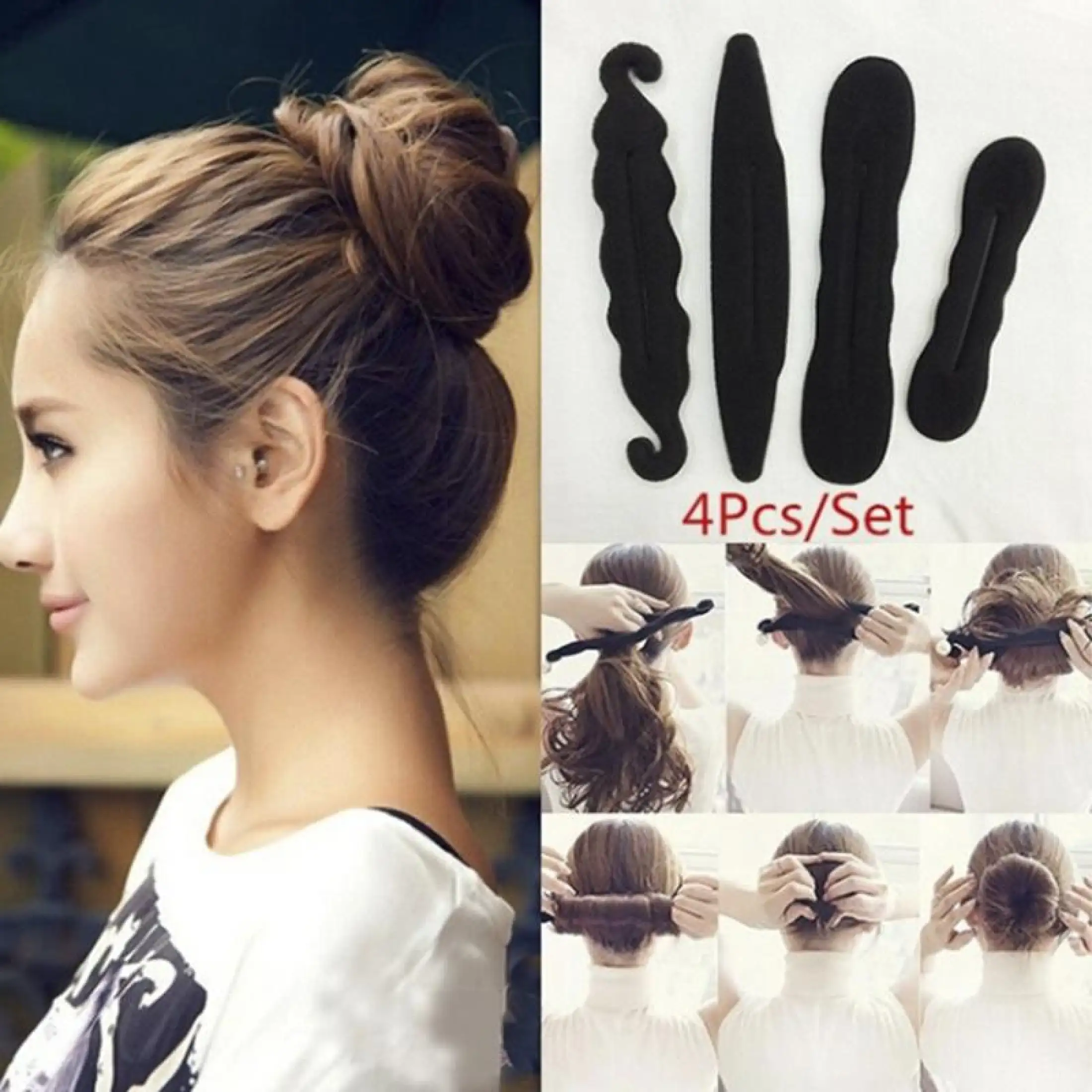 Homegarden 4pcs Set Hairstyle Twist Maker Tool Dount Twist Hair Accessories Styling Fashion Lazada Singapore