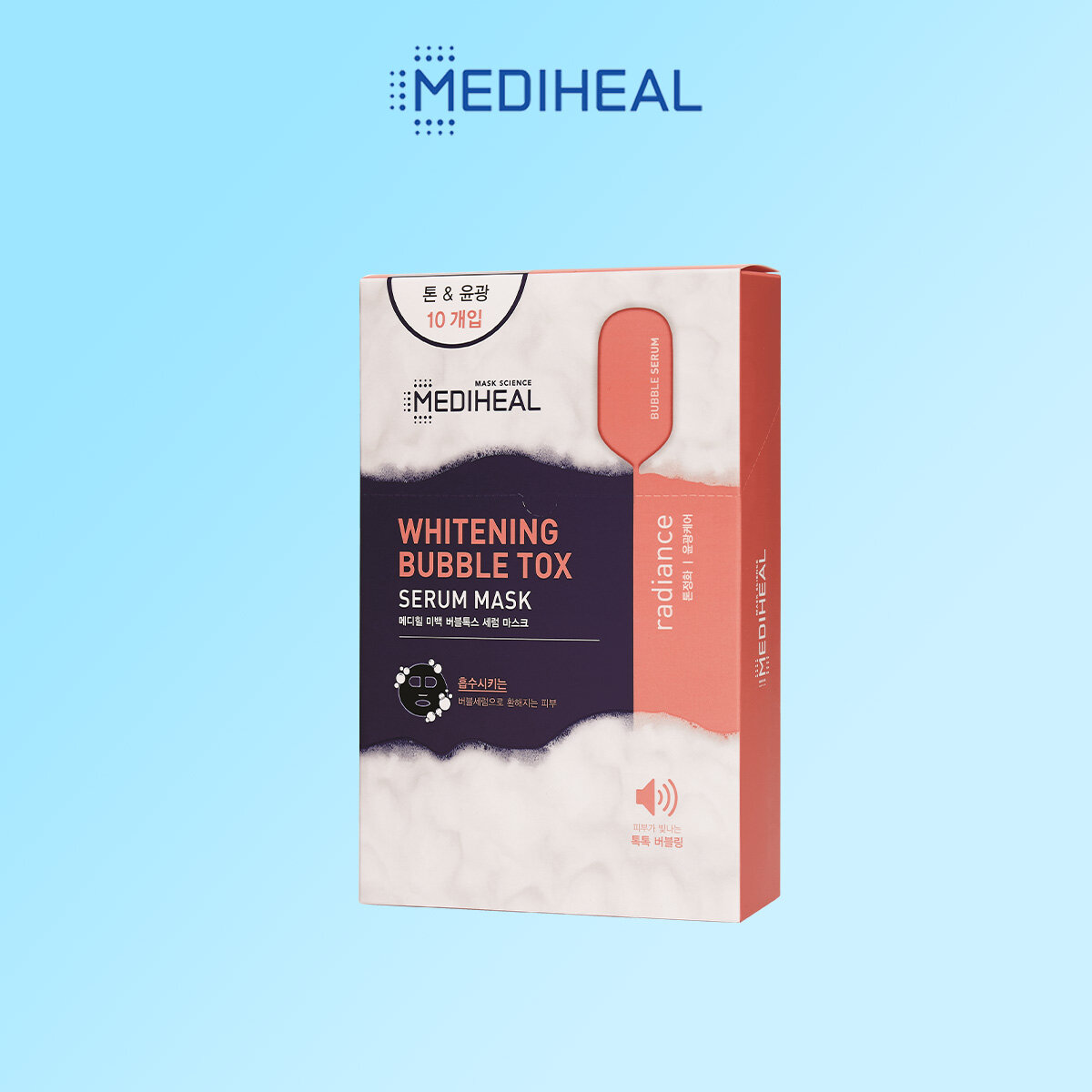 Gambar [MEDIHEAL] WHITENING BUBBLETOX SERUM FACIAL MASK 21ml*10