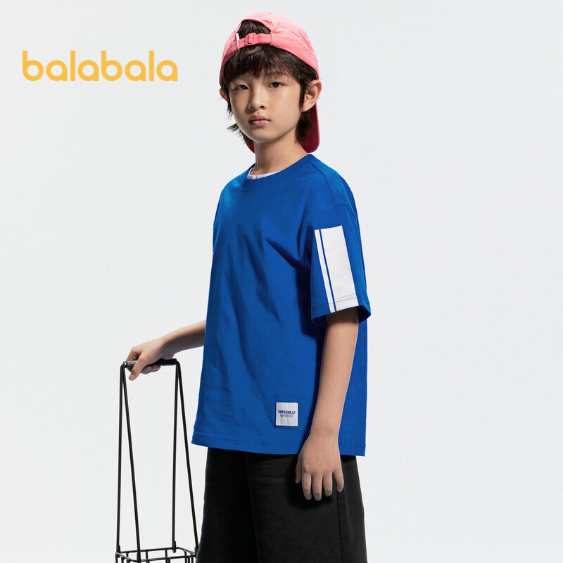 Balabala trẻ em Bộ đồ mùa hè nam tay ngắn hai mảnh trẻ em phù hợp với xu hướng in thời trang cotton nguyên chất thể thao