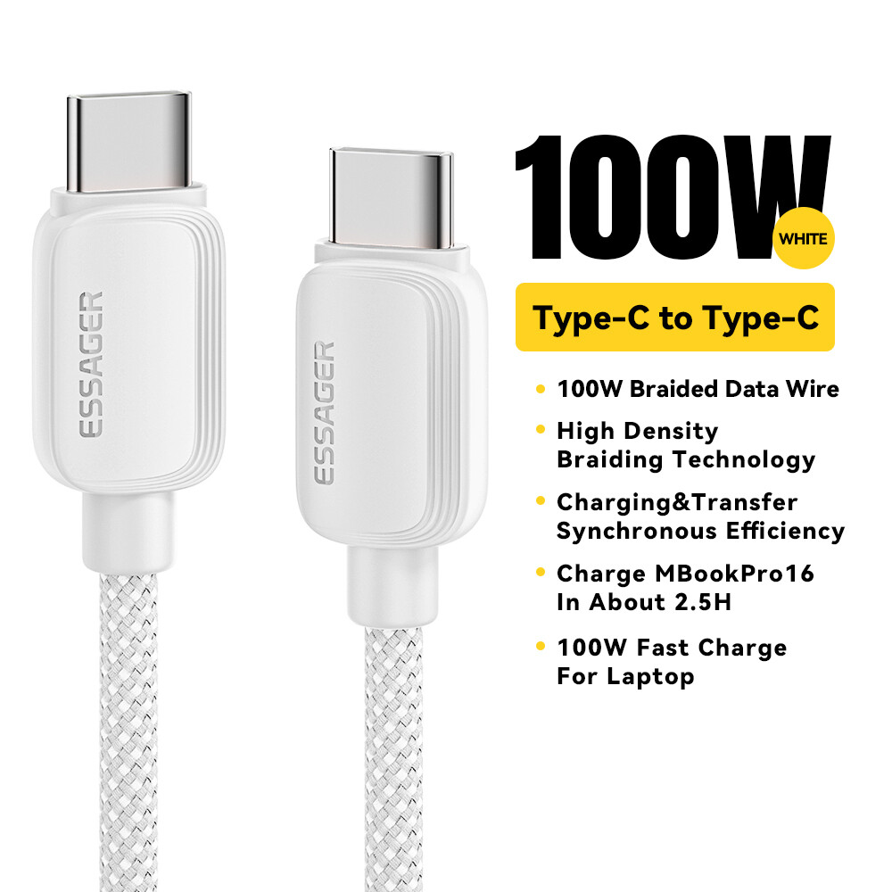 Essager 100W Type-C để Loại C Cáp PD nhanh chóng sạc USBC để USB C dây sạc C-C Macaron dây cho iphon