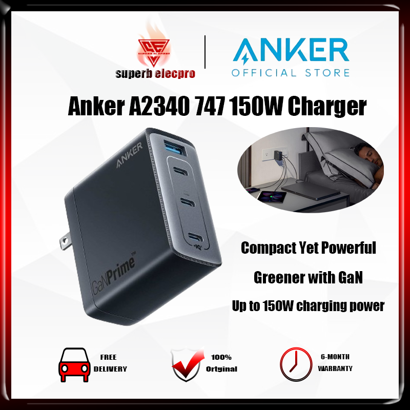 Anker USB C sạc, Anker 747 sạc ganprime 150W, PPS 4-Port nhanh gọn Bộ sạc tường có thể gập lại cho M
