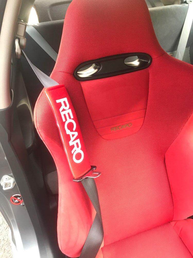 Red Recaro Seat Belt Covers Velcromag