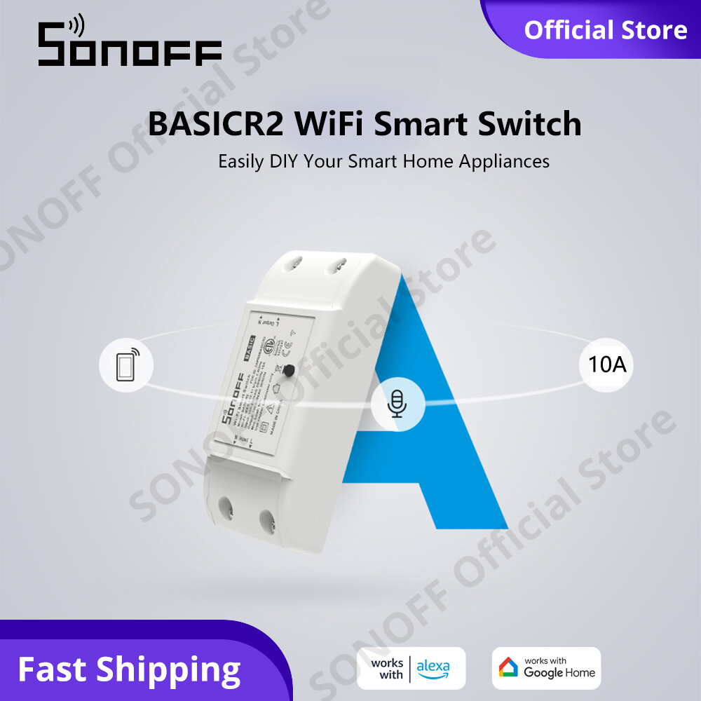 Công tắc thông minh WiFi SONOFF có dây trung tính Công tắc đèn Sonoff BASICR2 Bộ ngắt mạch mô-đun DIY thông minh Điều khiển ứng dụng eWeLink Điều khiển bằng giọng nói Tmall Genie